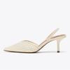 Fashion Slingback String Bead Mesh Women Pumps Sexy Pointed Toe Heeled Sandals Elegant Party Dress Designer Shoes High Heels for Ladies