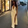 Europe and the United States 2026 New Product Temperament Deep V-neck Fashion Neck Shrink Pleated Sleeveless Backless Irregular Dress Wholesale