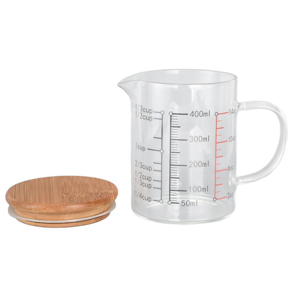 Glassmålekopp V-formet dyse Klarskala Komfortabelt grep Borosilikatglass kaffekopper