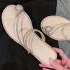 High heels toe low fashion outing summer sandals thick heel slippers mint mambo heel rhinestone clip
