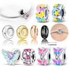 Copper Colors Luminous Butterfly Four-Color Round Silicone Spacer Beads Fit Original Bracelet Diy Fine Jewelry Gift For Women