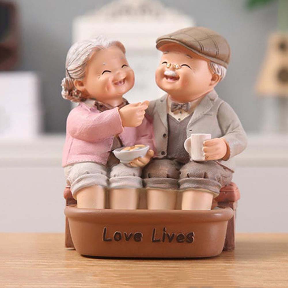 DIY Ornaments Home Decoration Sweety Lovers Grandparents Model Lovers Figurine Couples Figurine