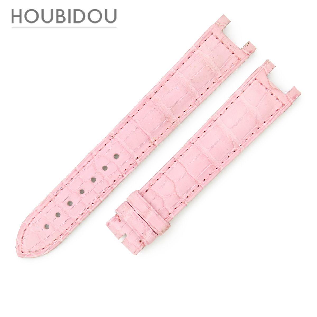 Used Cartier Watch Parts Pasha Croco Band Crocodile Pink Like New Genuine Replacement Belt Strap Buckle 18mm Pink [Used]