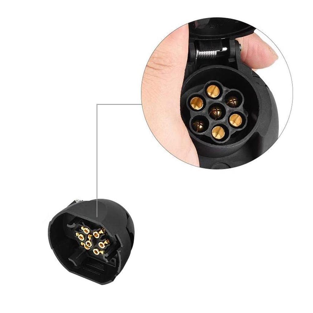European 7-Pin 12V Trailer Plug & Socket Adapter for Car Modification