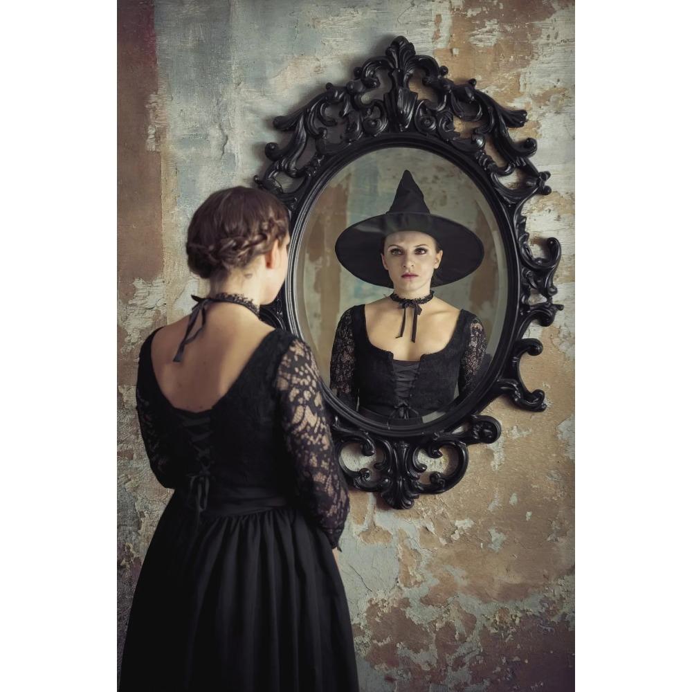 Dark Vintage Witch Halloween Posters Haunted House Pumpkin Girl Creepy Mansion Canvas Painting Wall Art Pictures Home Room Decor