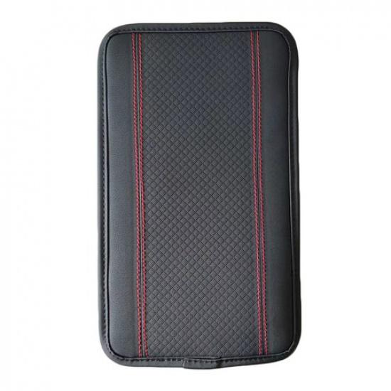 Car Armrest Box Pad Mat Protector Cover PU Embossed Breathable Accessories