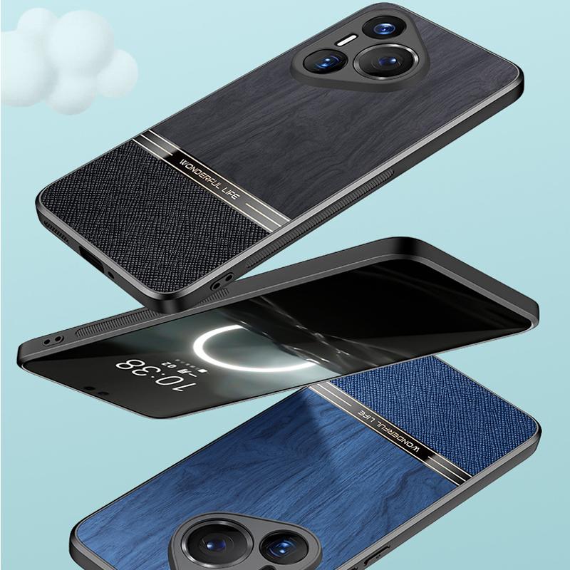 Symulowana tekstura drzewa etui na telefon do Huawei Pura 70 Pro Plus osłona obiektywu aparatu tylna do HUAWEI Pura 70 Ultra P60 P50 P40 Pro Plus Fundas