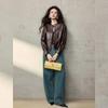 Bailuyu Motorcycle Style Genuine Leather Short Jacket