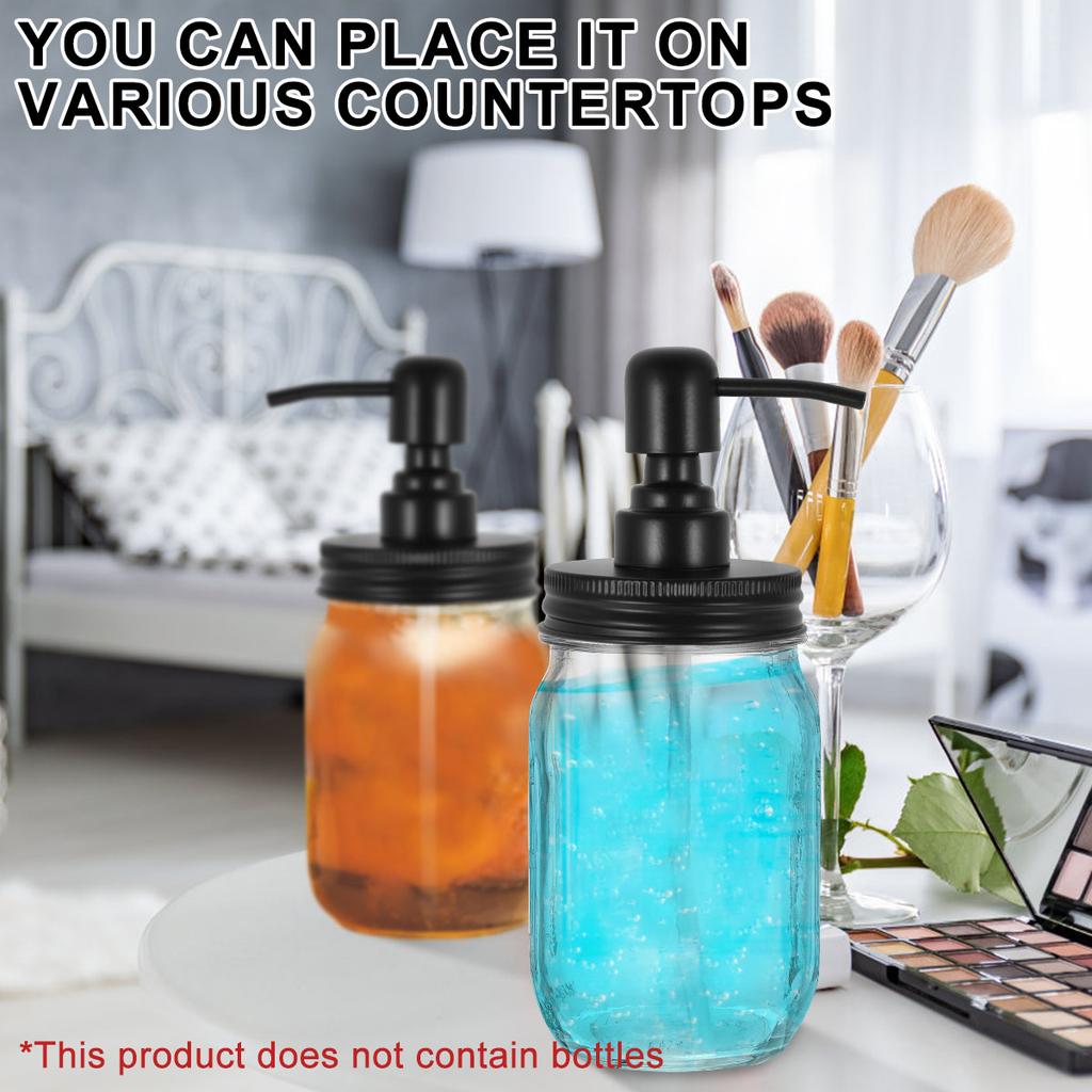4Pcs Mason Jar Liquid Soap Dispenser Lids With Pumps 304 Stainless Steel Lotion Leakproof Lotion Pump Dispenser Lids Jar Caps