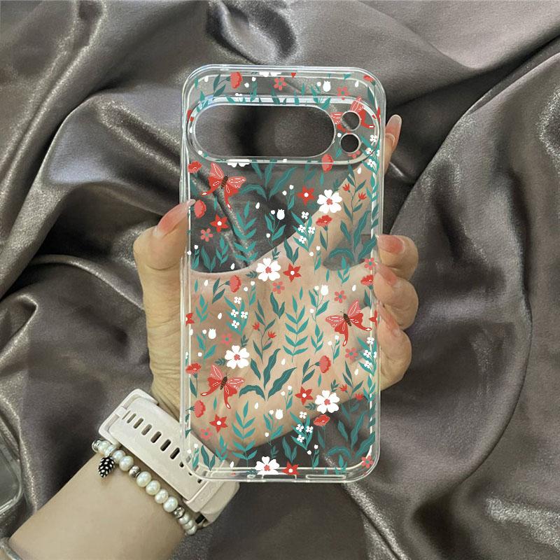 

Літній жіночий чохол для телефону з квітковим принтом для Google Pixel 9 Pro XL 7a 7Pro 6a 6 8 Pro 10 Pro 5G Квіткові прозорі чохли Fundas Skin for Pixel 9Pro XL