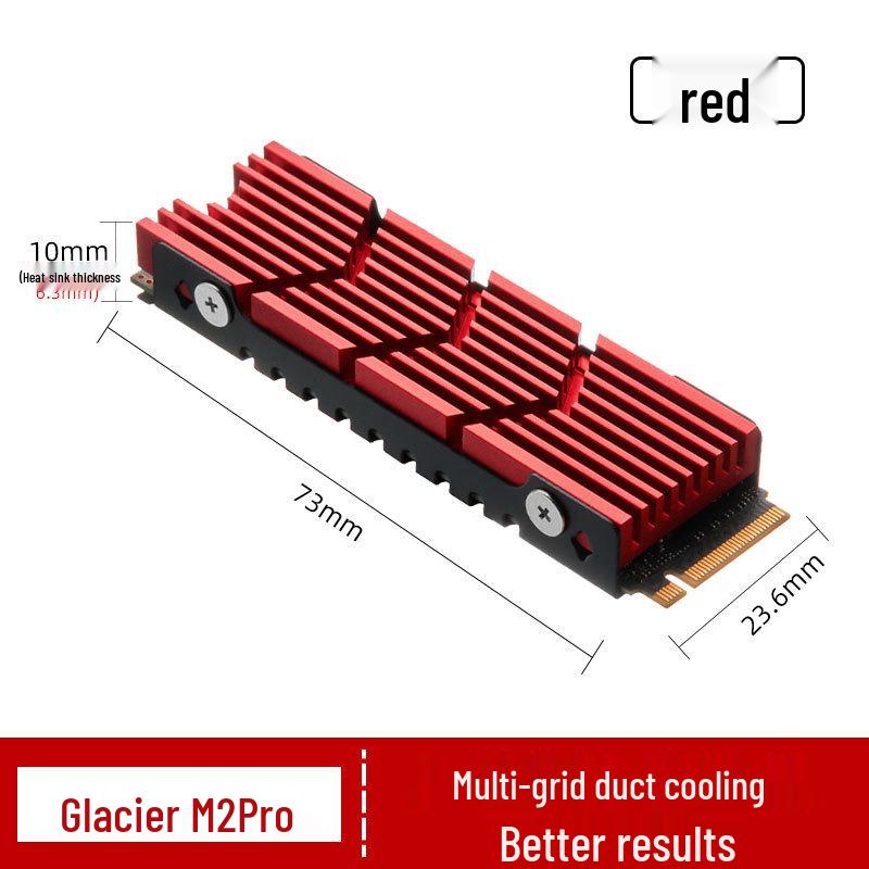 

Han Che Glacier M2Pro NVMe M.2 SSD Heatsink for PS5 (2280) червоний