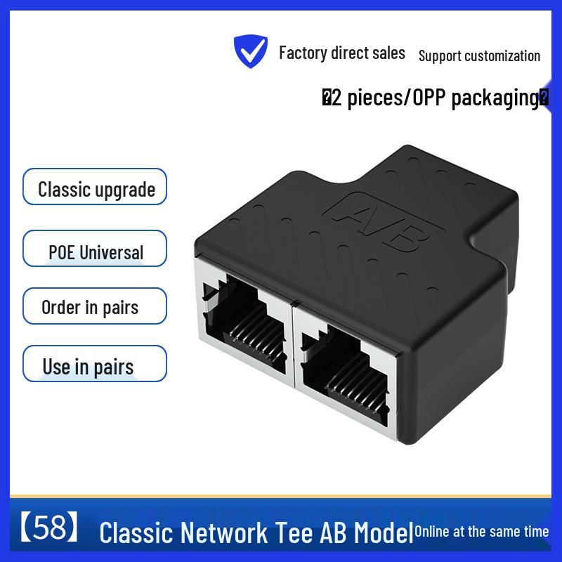 RJ45 Gigabit Netzwerk Splitter Extender Kupplung: 1-zu-2 Durchgangsverbinder