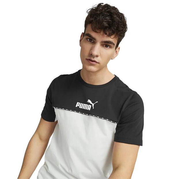 Puma T-shirt with Short Sleeves Ess Block X Tape