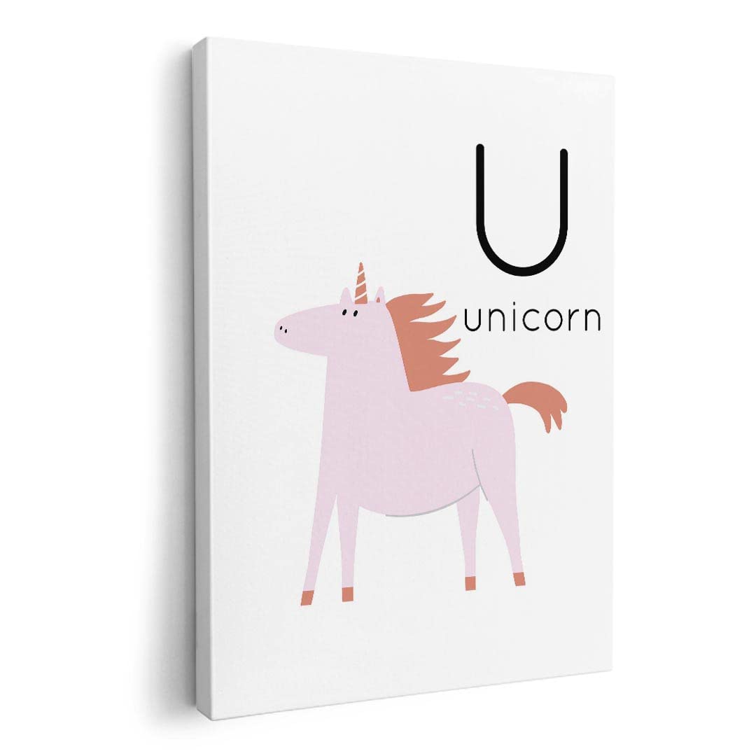 

Art Panel Painting Decoration igsticker 420mm x 297mm A3 Photo Wall Hanging Wooden Frame Interior Stylish 019954 Animal Alphabet U Unicorn