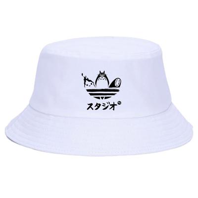 Anime Cartoon Totoro Spirited Away Bucket Hat Summer No Face Faceless Cap Panama Cotton Double Layer Fabric Sunscreen Hats