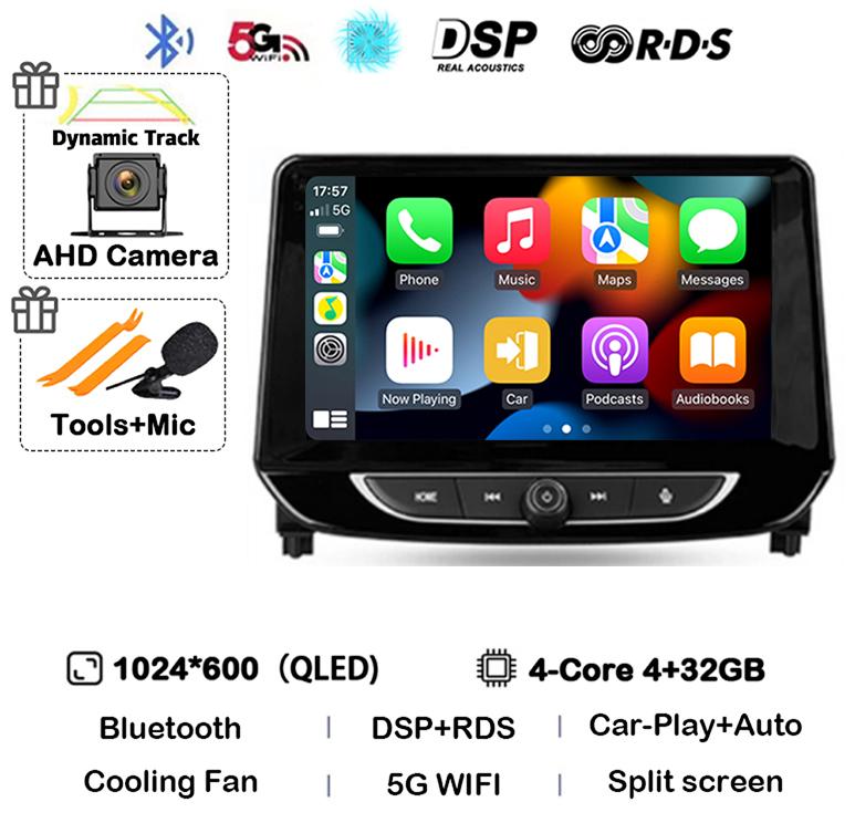 Android 14 Carplay Auto 4G+WIFI Car Radio For Chevrolet Tracker 4 2019 2020 2021 2022 Multimedia Stereo Video Player GPS Audio