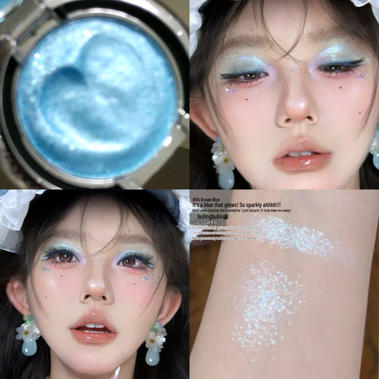 HERORANGE Interwoven Light & Shadow Highlighting Cream: Crushed Diamond, Blinding Shimmer Pearl, Fine Shimmer, 3D Under-Eye Brightening & Contour.