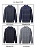 Warmer Herren-Pullover mit Karomuster und Plus-Samt für mittleres und älteres Alter (50er-60er Jahre) - Herbst/Winter Rundhals Basisschicht