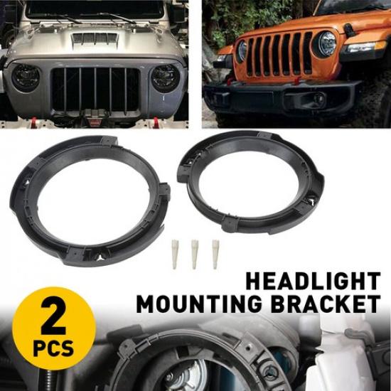 

For 2007-18 Jeep Wrangler JK 7 Headlight Mount Bracket Ring Bucket US New Hot