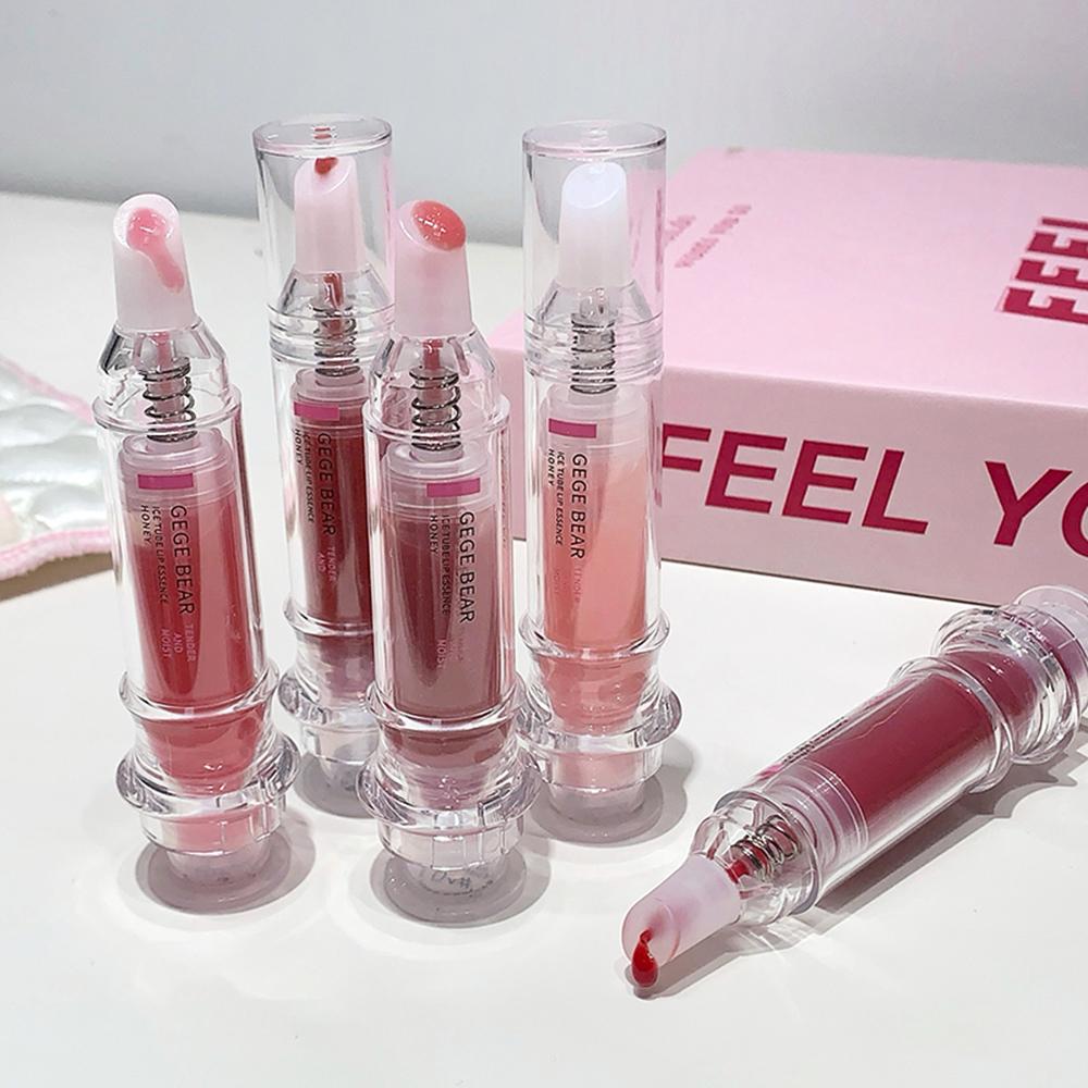GEGE BEAR Lip Essence Gloss, Autumn/Winter Mirrored Hydrating Lip Serum with Subtle Shimmer for Brightening and Moisturizing Lip