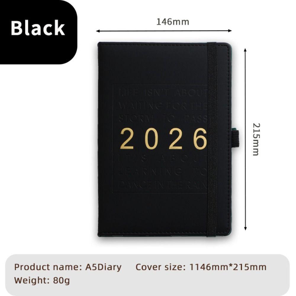 Wear-resistant A5 Agenda Planning Notebook English To-do List Notebook  Office Supplies