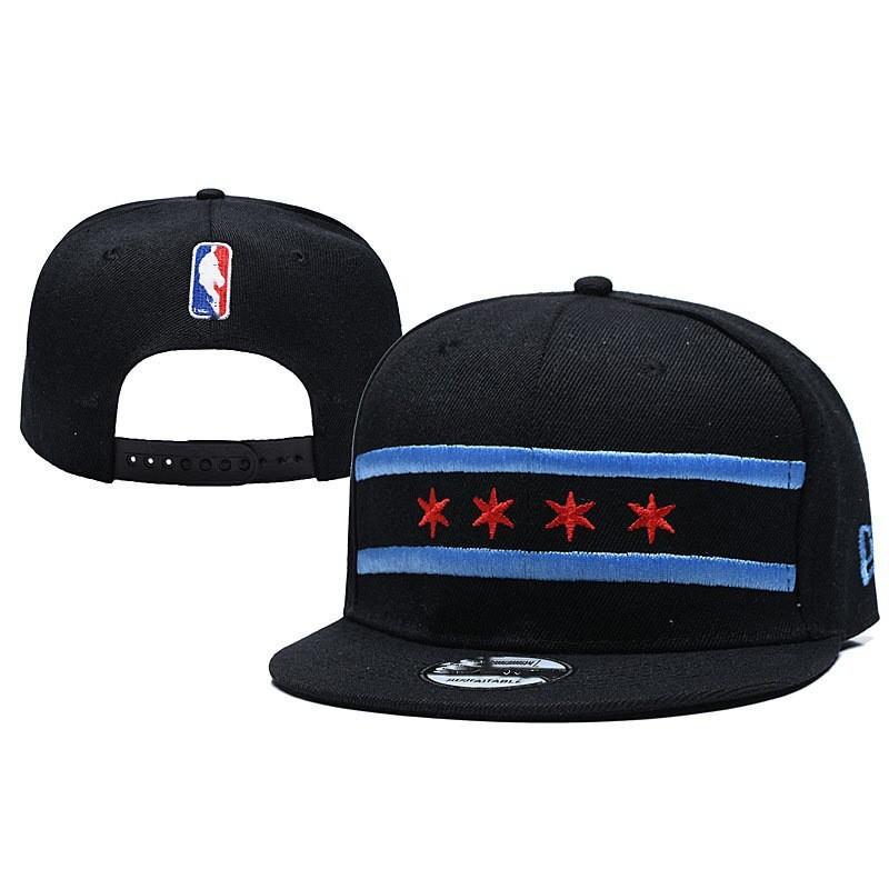 Flat Brim Embroidered Baseball Cap Adjustable Sport Sun Hat Bulls Team