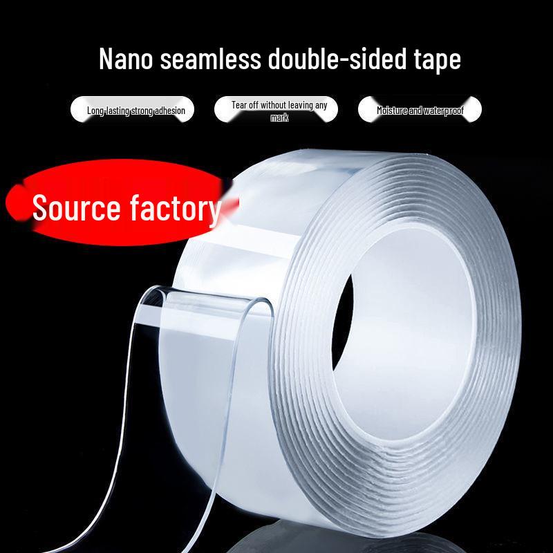 Nano Akrylowa Taśma Dwustronna Wodoodporna - Przezroczysta, Niepozostawiająca śladów, Odporna na wysokie temperatury, Wielokrotnego użytku, Zmywalna, Magiczny klej TikTok.