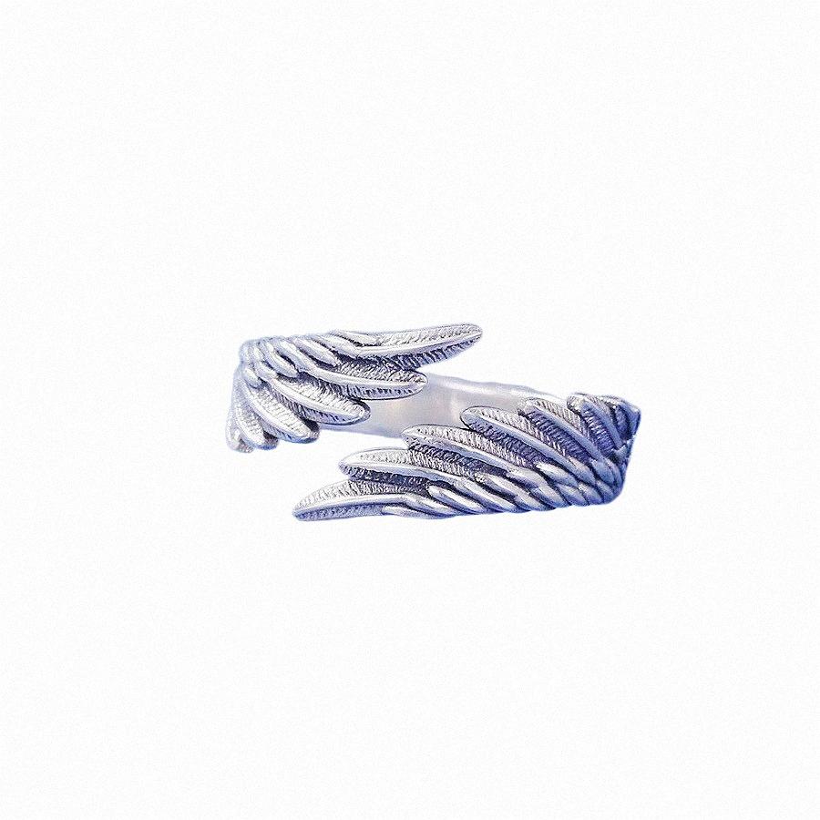 Fashion Open Feather Ring Personality Angel Wings Male Female Couple Ring Hand Accessories
