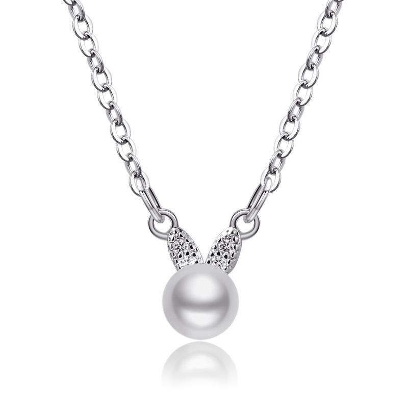 

Модные и простые серьги-кролики с жемчугом для женщин, новый универсальный комплект ожерелий