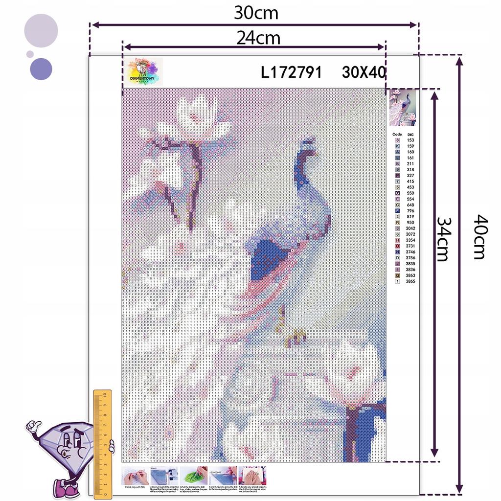 Ob_L_207 Diamond Painting 30X40 - Zwierzeta, Paw