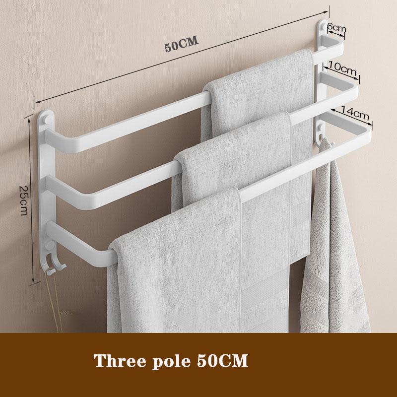 Wieszak na ręczniki ścienny 30-50 CM Stojak na ręczniki Łazienka Aluminium Czarny Drążek/Reling na ręczniki Matowa czerń Uchwyt na ręczniki z naklejką
