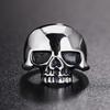 Punkiger Piraten-Totenkopfring aus hochglanzpoliertem Edelstahl für Damen und Herren – Gothic-Vintage-Totenkopfring – Modeschmuck-Geschenk