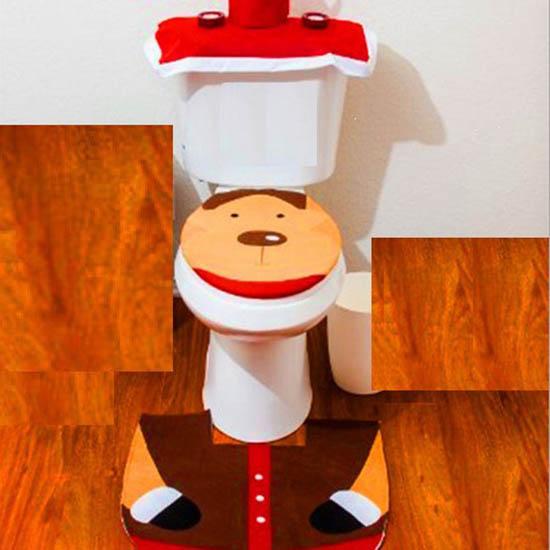 Cute Christmas Toilet Seat Covers Creative Santa Claus Bathroom Mat Xmas Supplies for Home New Year Navidad Gift Decor