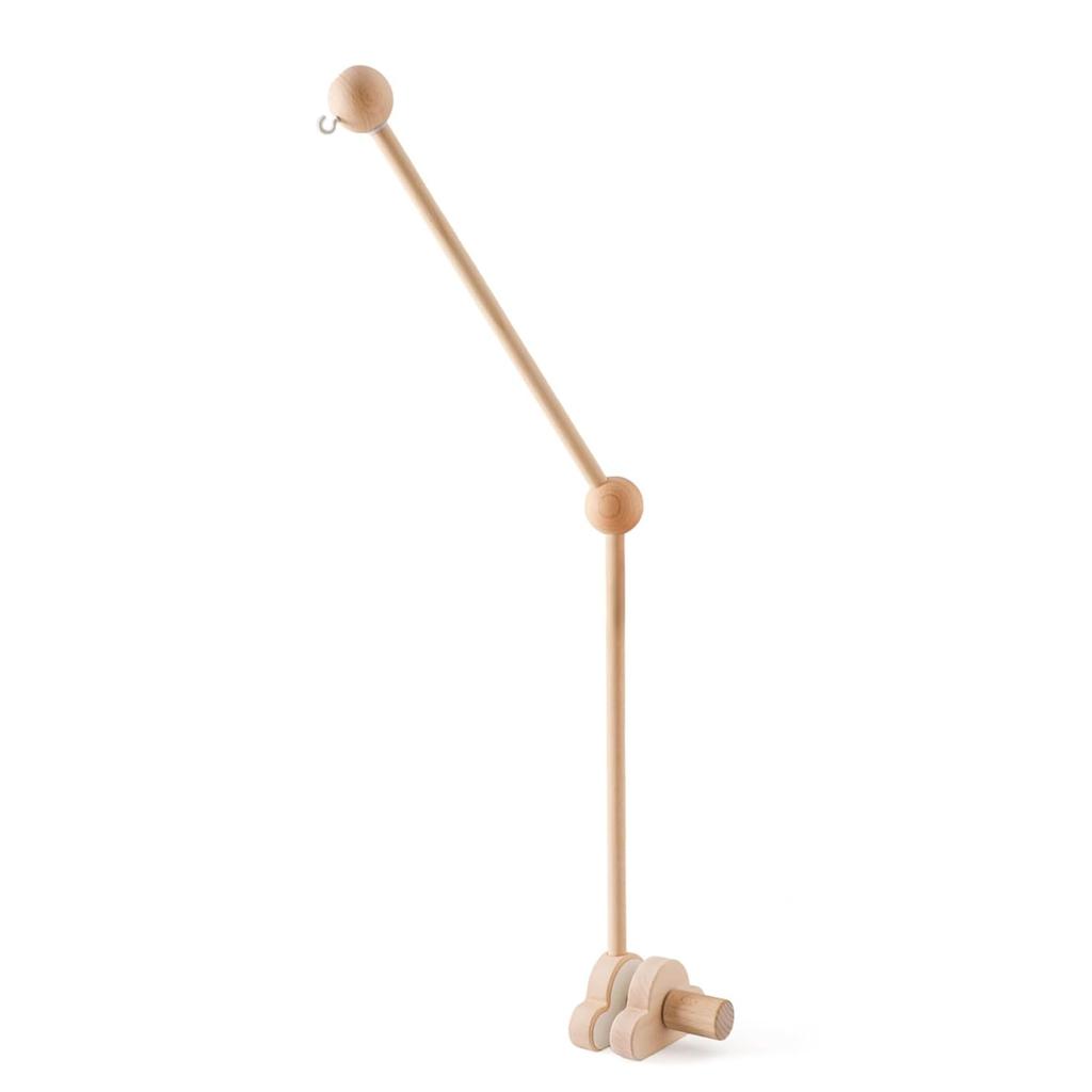 Cot Mobile Arm 27.17inch Wooden Cloud Design Detachable Baby Mobile Hanger Height Adjustable Cute Crib Mobile Arm for Bed Bell Wind Chimes Baby
