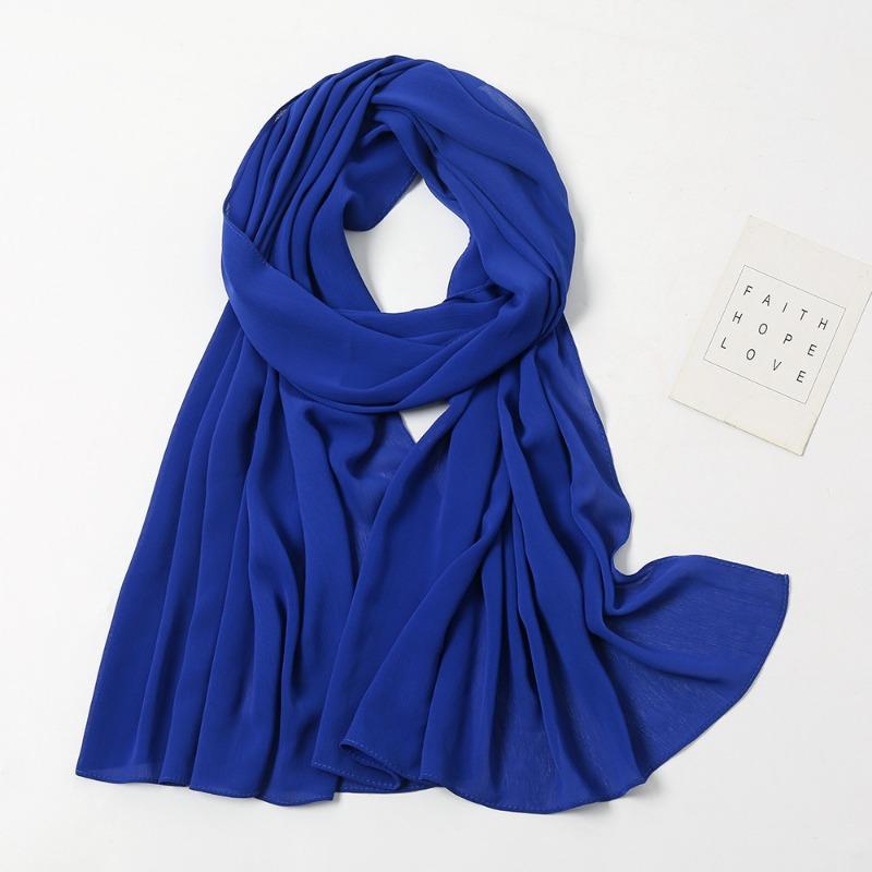 Monochrome natural wrinkled chiffon headscarf breathable pleated bag headscarf YW breathable sunscreen