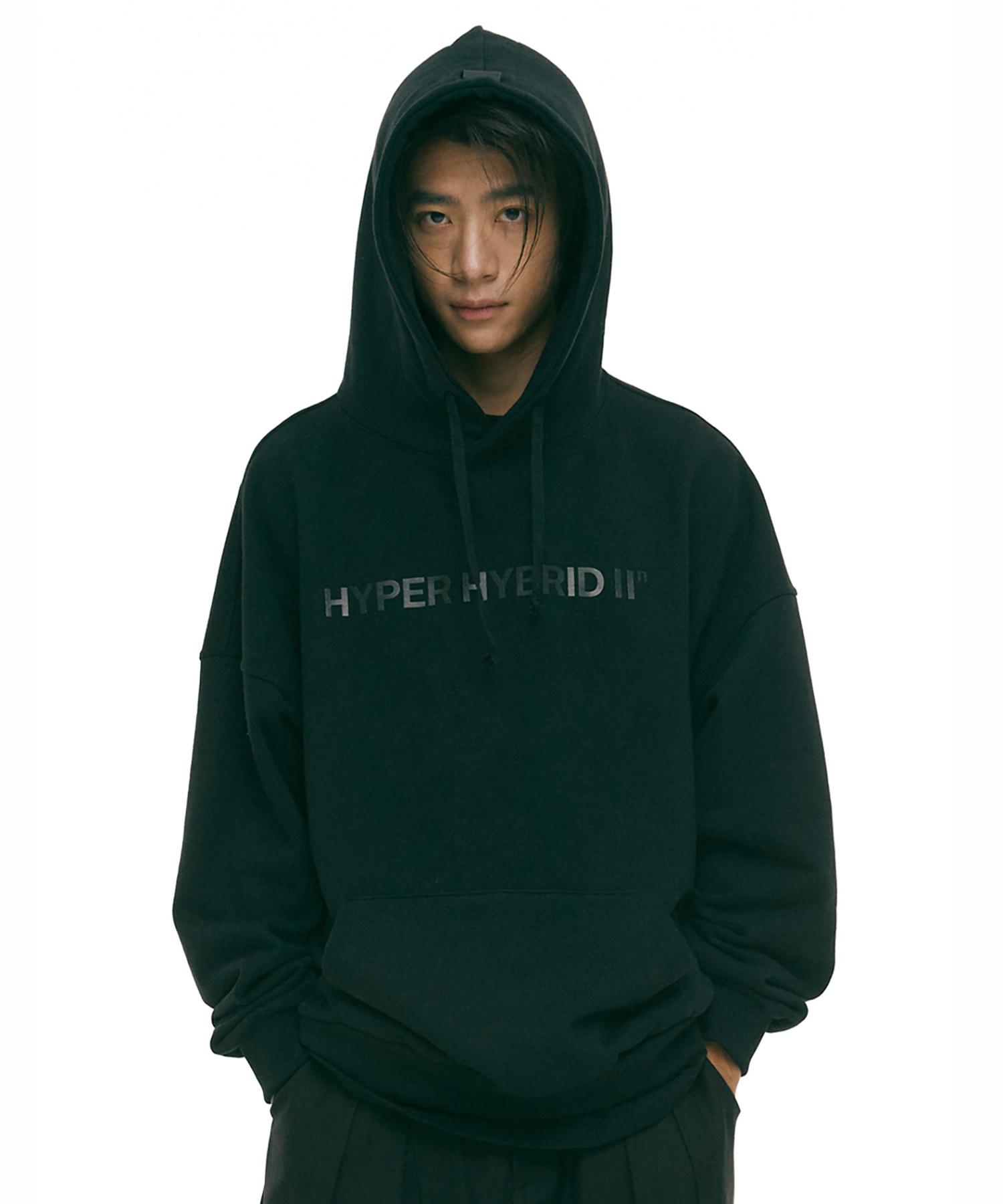 Hi Two Cross Two String Hoodie [Black] Medium