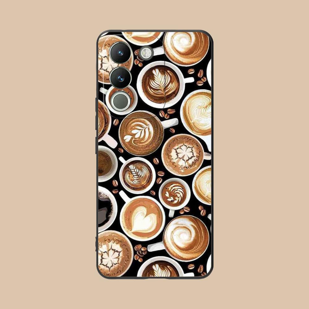 Coffee Beans Matte TPU Mobile Phone Case for VIVO V60 V50 V40 V30 V29 V27 V25 V23 Pro Lite 5G Colorful Printing Cover