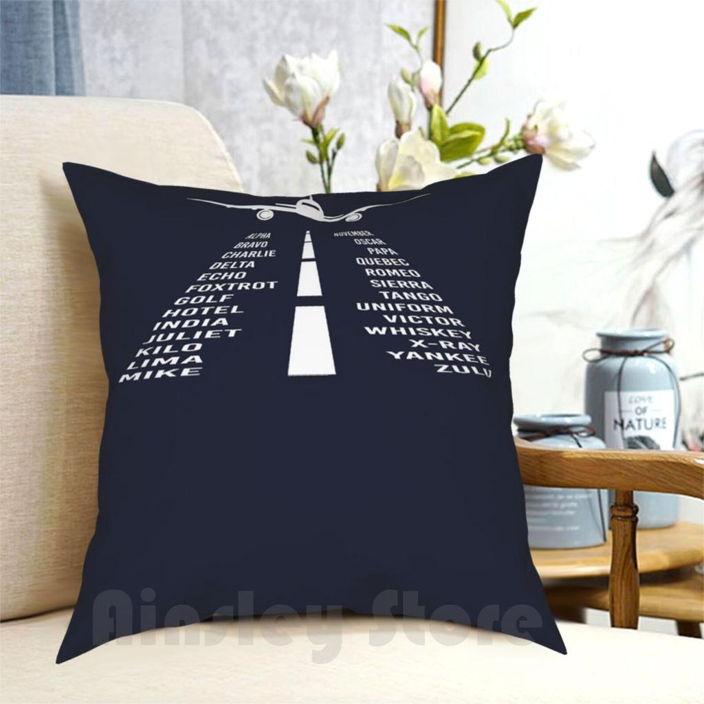 Airplane Phonetic Alphabet Pilot Gift Pillow Case Printed Home Soft Throw Pillow Airplane Military For Men Aviation