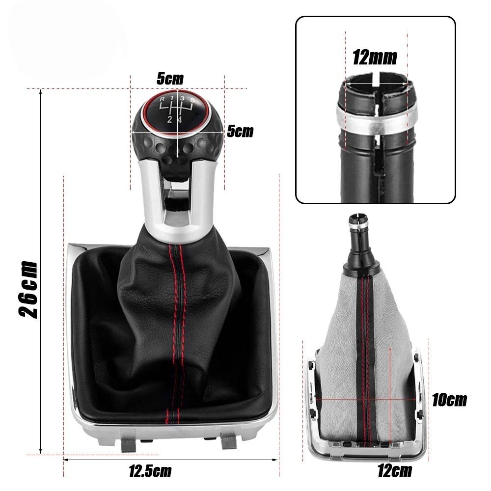 5 6 Speed PU Leather Gear Shift Knob For VW Golf 7 A7 MK7 GTI GTD Level Shift Car 2013-2018