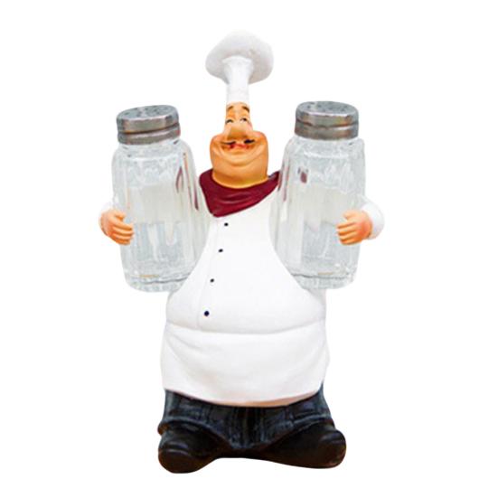 Feuchtigkeitsbeständiges Küchenornament Kochfigur, Harz Arbeitsplatten Tischdekoration, Lustige Statue mit Solider Figur Gewürzflasche/Flaschenöffner