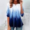 Round Neck 3D Flower Geometry Pattern Printed Top Fashionable Casual Long Sleeved Women's T-shirts