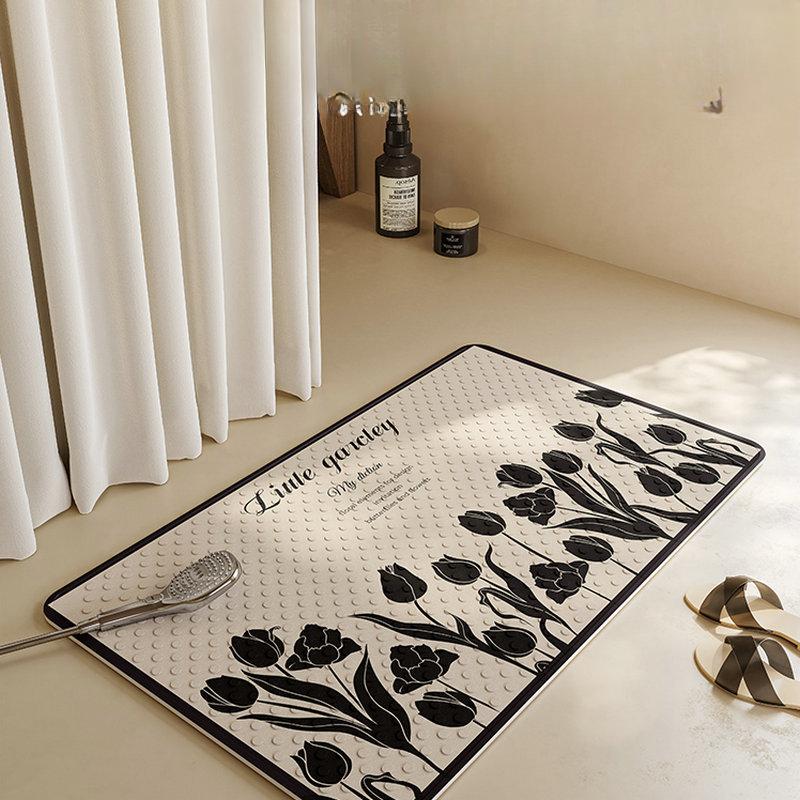 Retro Style Anti-slip Suction Cup Floor Mat for Children  Elderly and Pregnant Women  Bathroom Bathroom  Anti-slip Suction Cup Floor Mat for Bathing