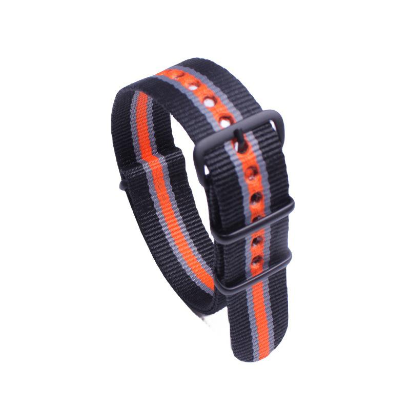 Nylon Uhrenarmband mit sandgestrahlter schwarzer Schnalle - Unisex Casual Sport Black Buckle Width 20mm