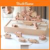 Wooden Animal Balance Seesaw With Building Blocks For Toddler Educational Play