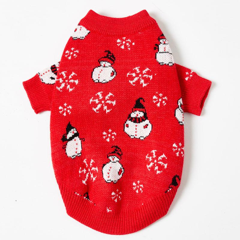 Pet sweater christmas snowman cat clothes 2022ins dog clothing