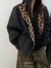 Men's Trendy Vintage Leopard Print Reversible Cotton Jacket with Thickened Anti-Rabbit Fur - American Retro Winter Coat