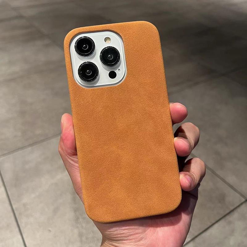 Suitable for Iphone14promax Phone Case, Suede Texture Apple 13 Half-bag 12 Anti-drop 11 Men's Leather Case