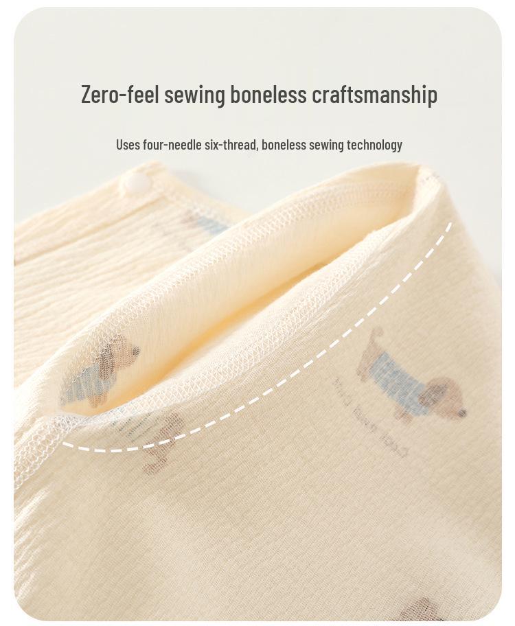 Newborn Baby Cotton Butterfly Romper Pajamas - Summer Thin Monk Suit