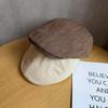Blogger Forward Hat Women's Summer Linen Cotton Breathable Retro Ins British Beret Reverse Cap Men