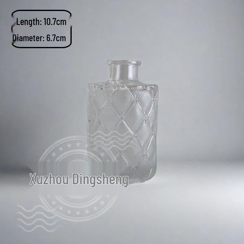 High-End Retro Glass Vase Set: Floor-Standing Transparent Ornaments In Soft Ins Style